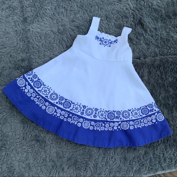 The Children’s Place Floral White & Blue Summer Dress Girls Size 3T - Picture 8 of 9